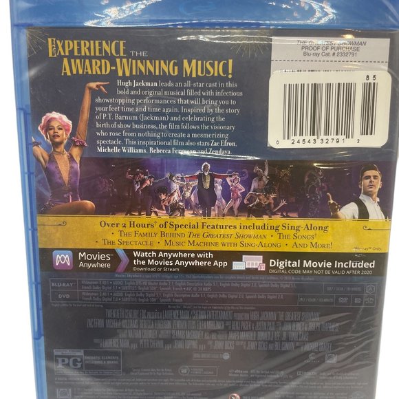 The Greatest Showman BluRay, DVD, + Digital Copy Brand New still in plastic - Picture 3 of 4
